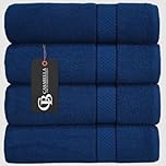 Casabella Pack of 2 Large Jumbo Bath Sheets 100% Egyptian Combed Cotton Big Beautiful Towels_Blue_2pcs.