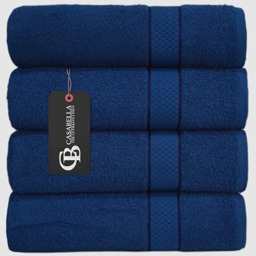 Casabella Luxury Pack Of 4 Bath Sheet 100% Egyptian Cotton Super Soft towel_Royal Casabella Luxury Pack Of 4 Bath Sheet 100% Egyptian Cotton Super Soft towel_Royal