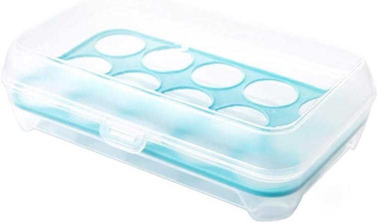 Egg Tray, Lockable Lid Container Refrigerator Portable Orderly Storage Box for Duck Hen Poultry Egg Holder (Color : Blue) (Blue)