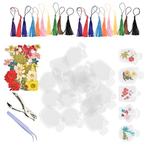 Artisanat floral créatif avec le kit de signets à fleurs séchées transparentes