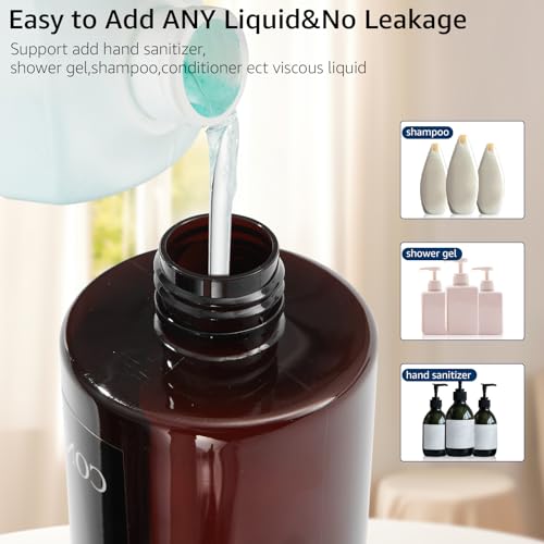 Pollock Shampoo and Conditioner Dispenser Wall Mounted, Shower Soap Dispenser 2 Chamber No Drill, Shampoo Dispenser for Shower, Body Wash Dispenser for Bathroom, Large Capacity, (Brown 3 Chamber) by pollock - Image 6