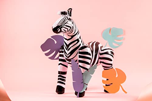 Aufblasbares Zebra Schwarz-Weiß – Der Party-Hit für Mottopartys und Geburtstagsfeiern, 60cm Spaß garantiert! – Bild 4