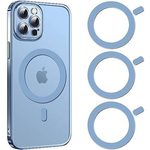 Image of COJOC 3PCS for Magsafe Ring Sticker,Universal Magnetic Conversion Adapter Compatible with Wireless Charging Accessories for iPhone 16 /15 /14 /13 Pro Max Mini, Galaxy Series and Phone Case,Blue