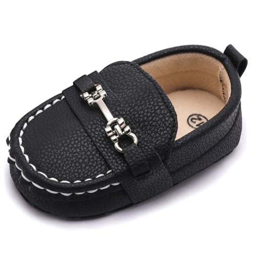 Image of Moceen Infant Baby Boys Loafers Soft Sole PU Leather Toddler Moccasins Girls First Walking Crib Dress Shoes