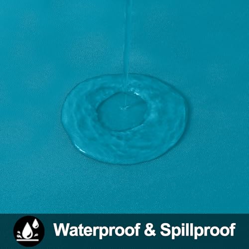 Image of Smiry Rectangle Table Cloth 52x70 Inch, Waterproof Wipeable Vinyl Tablecloths Protector, Oil Spill Proof Plastic Table Cover for Dining, Picnic, Camping, Outdoor, Turquoise