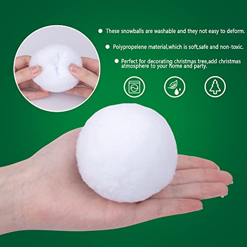 Codree 100 Pcs Fake Snowballs For Kids-2.3 Inch Indoor Snowball Fight Balls-Artificial Snowballs For Indoor And Outdoor Snow Fight Christmas Tree Decorations #TOP2