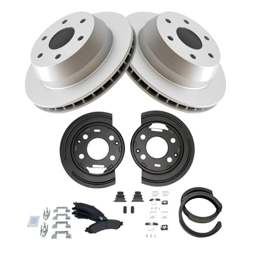 Image of TRQ Rear Brake Pad & Rotor Kit Compatible with 02-03 Cadillac 02-06 Chevrolet GMC