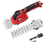 NEU MASTER Cordless Grass Shears, 2-in-1 Hedge Trimmer & Grass Trimmer, 7.2V Electric Hedge Trimmer with Rechargeable 2.0Ah Battery and Charger, Handheld Grass Cutter for Garden Yard Lawn