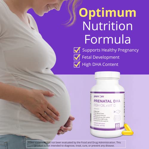 Premom Prenatal Dha Fish Oil: Vitamin D Formula Omega 3 Supplement - Epa + Dha Fertility Supplements For Women - Globally Sourced From Wild Caught Fish #TOP2