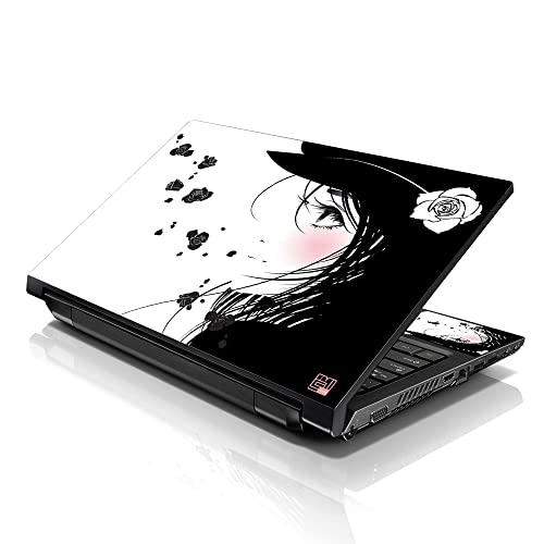 Image of LSS 15 15.6 Inches Laptop Notebook Skin Sticker with 2 Wrist Pads - Reusable Cover Protector Vinyl Sticker Cover Decal Fits 13 inch - 16 inch HP Asus Acer Samsung - Girl Pattern