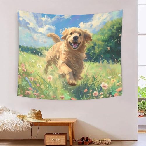 Tapisserie Golden Retriever 180x230 cm pour décoration de chambre