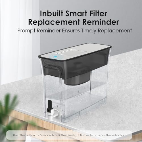 Image of Waterdrop WFD-40L Water Filter Dispenser, 35-Cup Capacity, Black | 200-Gallon Long-Life Water Filter Pitcher, Large Capacity, Reduces Chlorine, PFOA /PFOS and More, BPA Free