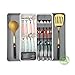 Bandeja de cubiertos ajustable de plástico extensible para cajones DrawerStore, organizador de cubiertos para cubiertos y cucharas de servir, utensilios de cocina