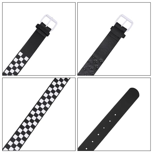 Women Men Studded Belts Fashion PU Leather Metal Punk Rock Rivet Grommet Waist Belt for Jeans Pants3