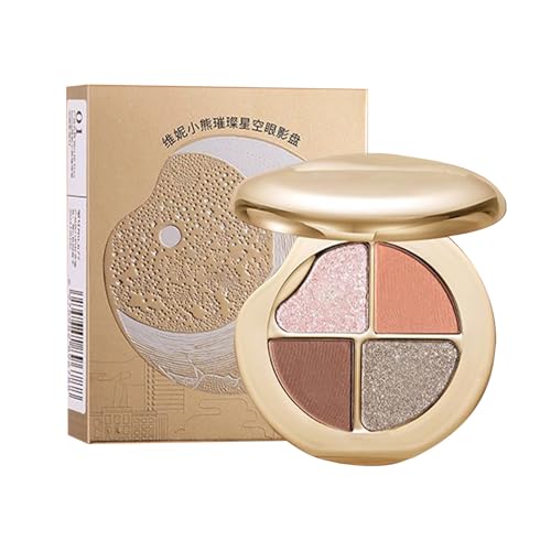 CGACCSD Paleta de Sombras de Ojos,Paleta 4 En 1 Para Ojos Y Mejillas - Rubor Iluminador Polvos Luminosos Cosméticos Belleza Piel para Mujeres Jóvenes Adultas Viaje