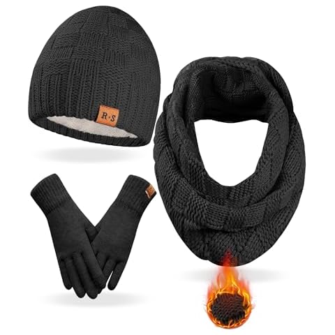 REACH STAR Winter Beanie Gloves Scarf Set Cover
