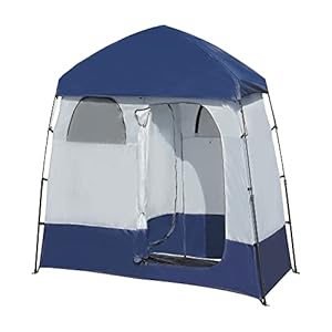 Camping Shower Tent Oversize Space Privacy Tent Portable Outdoor Shower Tents for Camping with Floor Changing Tent Dressing Room Easy Set Up Shower Privacy Shelter 2 Rooms Toilet Tent