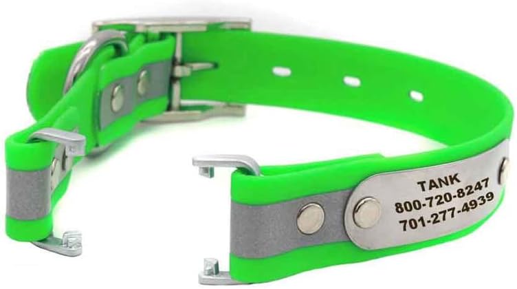 dogIDs Fi Tracker Series 2 - Collar de perro resistente al agua reflectante ajustable resistente al olor placa de nombre grabada con láser