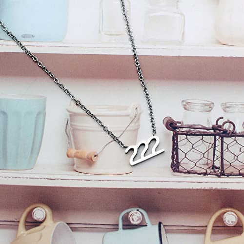 Trendy Angel Number Necklace Stainless Steel Number Numerology Jewelry (222)3