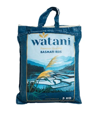 Watani Premium Basmati Reis 5 kg Aromatischer Duftender & Lockerer Extra Langkorn 1121 aus Indien und Pakistan (5kg)