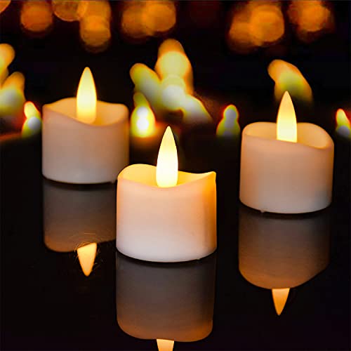 12 velas votivas LED sin llama con temporizador cíclico de 6h para decoración segura
