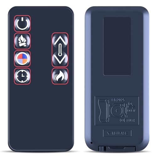 New Replacement Remote Control Compatible with Real Flame Electric Fireplace 13057E 13057E-VGY 8020E 8020E-W 8020E-CO 8020E-BLK 8022E 8022E-W 8022E-DW 4130E-W 4130E-EO 4130E