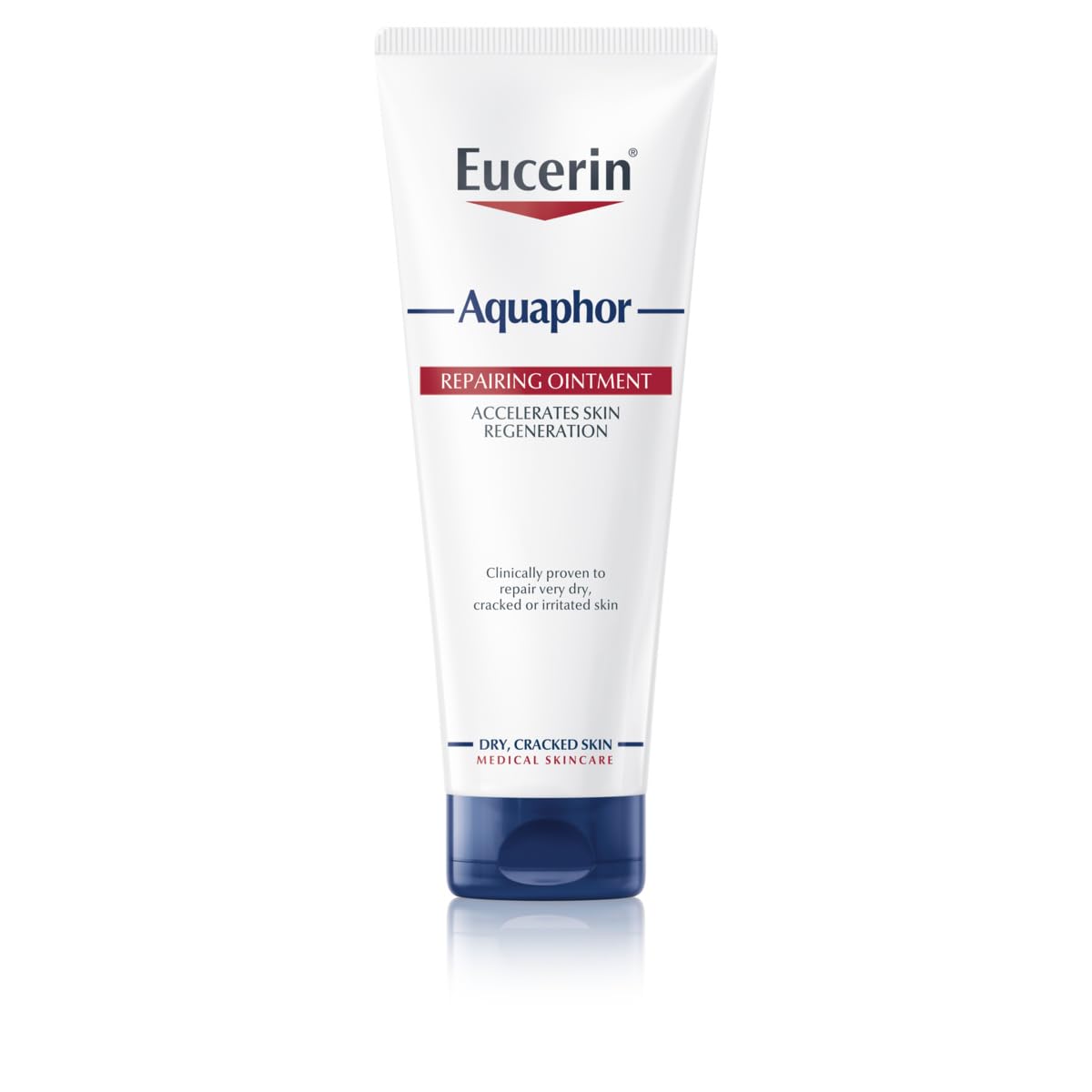 Eucerin Aquaphor Pomada Reparadora 220 ml – Crema Corporal Hidratante para Piel Seca y Agrietada - Pomada Cicatrizante con Pantenol y Bisabolol que Calma y Regenera - Sin Perfume y No Comedogénica