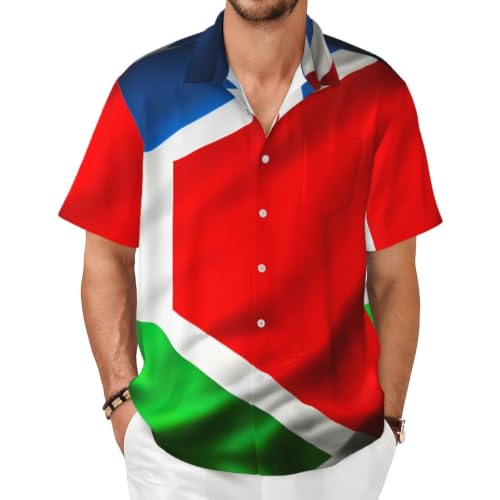 Chemise Costa Rica imprimé été hommes grandes tailles col boutonné
