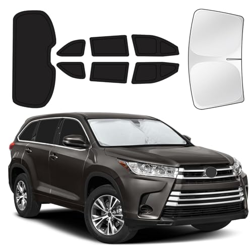Image of for Toyota Highlander 2014-2019 Car Window Shades, 8Pcs Full Window Covers