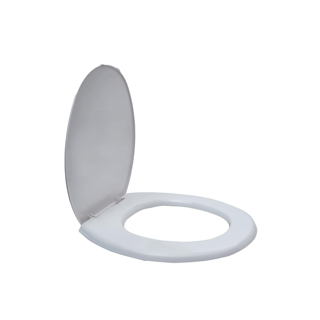 Parryware Toilet Standard Seat Cover Regular with Plastic Hinges | 1 Unit Each of PP Seat, PP Cover | Ultra White | Antibacterial & Comfortable | Commode Seat Cover for Bathroom Fixture (E80711C)-image-3