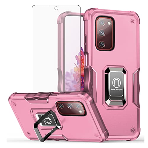 Coque Samsung S20FE 5G Rose Robuste Housse avec Anneau Support Galaxy S20 FE 4G