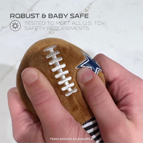 Image of New York Jets Plush Football Rattle by Smilo - Officially Licensed NFL Baby Rattle Toy - Soft Baby Rattle with Bell - for Babies and Toddlers from 3 Months
