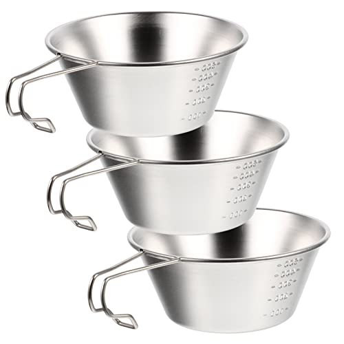 NAMOARLY Stainless Steel Camping Bowl Set 500ml Scale Portable Collapsible Folding Outdoor Bowl Compact Easy to Use