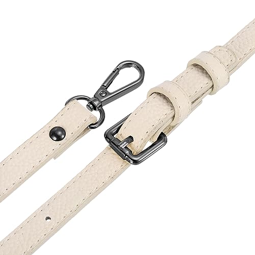 Image of uxcell Purse Strap, Crossbody Strap Leather Adjustable Replacement Shoulder Strap for Women's Crossbody Handbags Bag, 0.6 inch Wide, 41-51 inch Long (Beige)