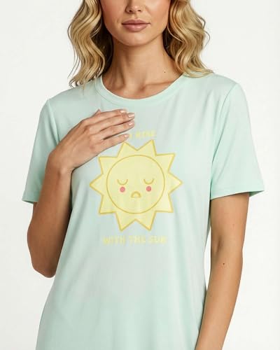 Image of Real Essentials 3 Pack: Women's Short Sleeve Nightgown Dress - Nightshirt Pajama Sleep Shirt Sleepwear (Available in Plus)
