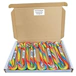 Bonds Rainbow Candy Canes 12 Pack Gift Box Individually Wrapped Festive Sweets Delicious Fruity Christmas Treats Holiday Stocking Fillers & Tree Decorations