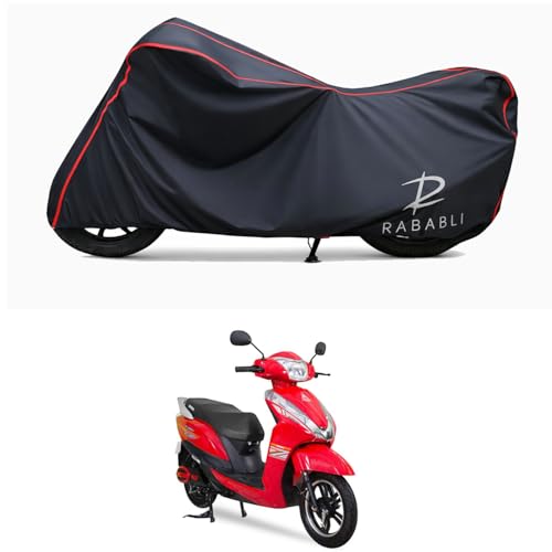 Image of Waterproof Bike Body Cover Compatible for | Ampere Magnus | Taffeta Fabric, Red Piping Design, Bottom Elastic Fit | Dustproof, Sun UV & Rain Protection for All Bikes