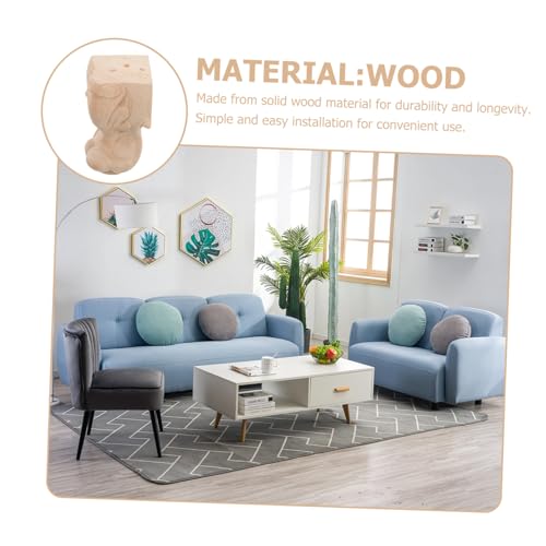 4 pieds meuble bois massif courts pour table basse fauteuil canapé de remplacement rustique - 8