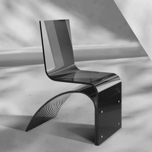 PP-Vic Taburete De Tocador Transparente Moderno, Taburete De Tocador para Maquillaje, Silla Decorativa Apilable Sin Brazos, Silla De Acrílico con Respaldo, Estilo Único,Negro