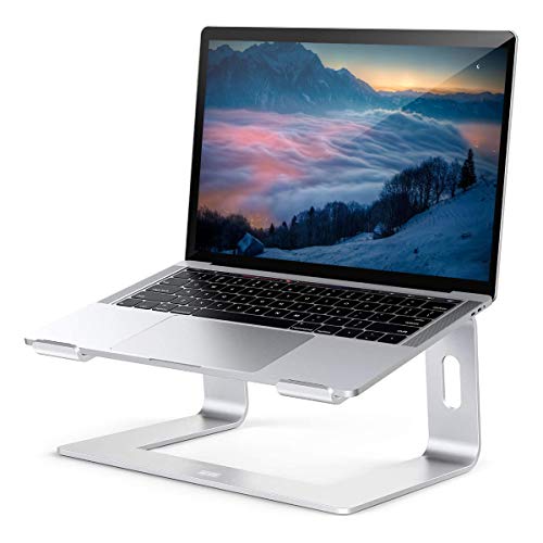 RSTIGER Laptop Stand, Ergonomic Laptops Elevator for Desk, Aluminum Laptop Holder, Cooling Computer Stand Compatible with Mac MacBook Pro/Air, HP, Dell, More 10-15.6 Inch PC Notebook, Silver