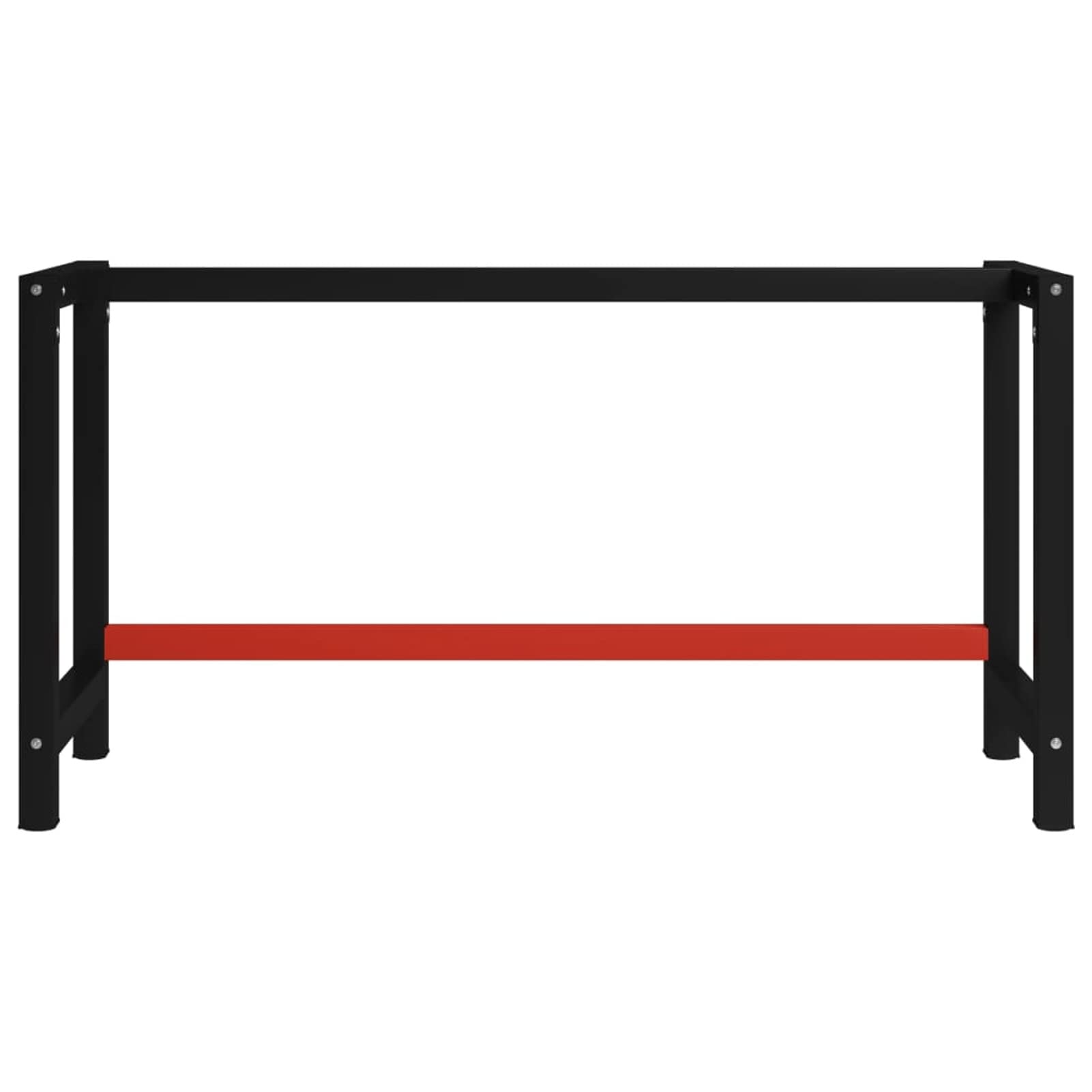 ZEYUAN Banco de Trabajo Estructura, Mesa De Trabajo Taller, Caballete Mesa, Banco Herramientas, Bancada De Trabalho, Caballete para Mesa, Metal Negro y Rojo 150x57x79 cm
