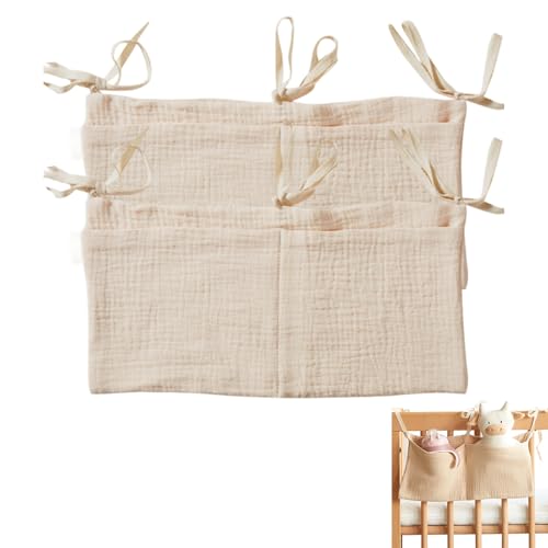 PangWuu 2 Stück Wickeltisch Organizer, Babybett Organizer mit 2 Taschen,...
