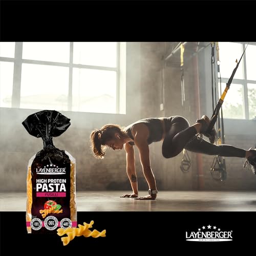 Layenberger High Protein Pasta Fusilli - Eiweiß-Nudeln, 30% Weizen-Protein, Ballaststoffe, vegan, 10er Pack (10x 250 g)
