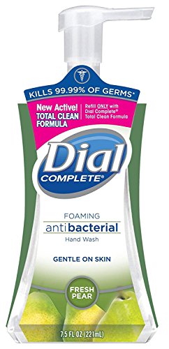 Image of Dial Complete Antibacterial Foaming Hand Soap, 2-Scent Variety Pack, Spring Water /Fresh Pear, 7.5 Fluid Ounces Each , 5 count (Pack of 1)