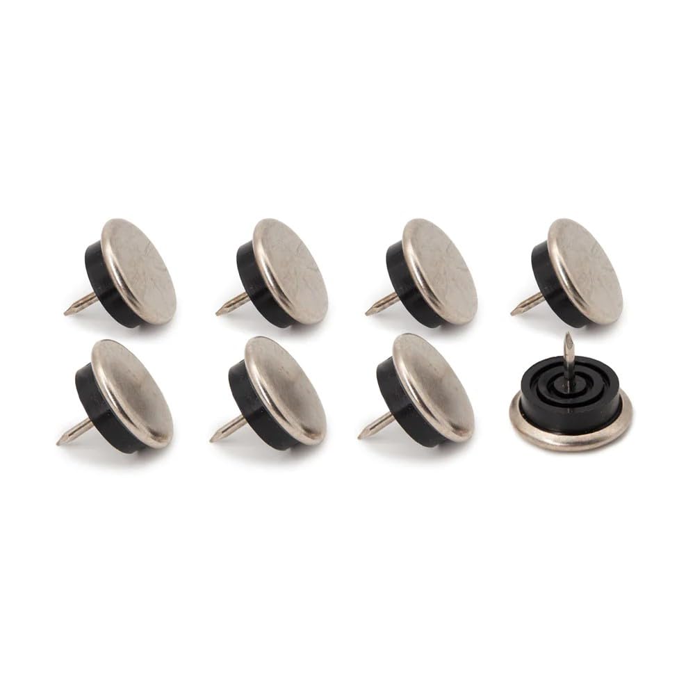 K.D.J. Brand 4 x meubelglijders van kunststof, stoelglijders met spijker, 25 mm, 5 mm dik, rond, bruin - Made in Germany