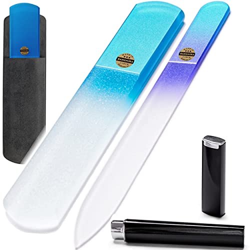 Czech Glass Nail File with Case – Hand Callus Remover Glass Foot File – Best Crystal Nail Files for Natural Nails – Etched Glass Fingernail Toenail Files Set – Use Instead Emery Board Metal Nail File Czech Glass Nail File with Case – Hand Callus Remover Glass Foot File – Best Crystal Nail Files for Natural Nails – Etched Glass Fingernail Toenail Files Set – Use Instead Emery Board Metal Nail File