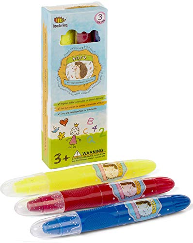 Gel Crayons, Silky Smooth and Bolder Crayons, Create Pastel, Watercolor Effects Set of 3 - Great for Toddlers, preschoolers, Kids, Toddler Party Favors