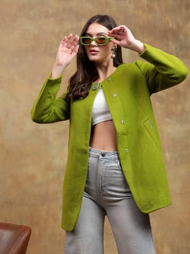 Image of KOTTY Womens Cotton Blend Standard Length Elegant Style Coat - Classic Style with Modern Detailing