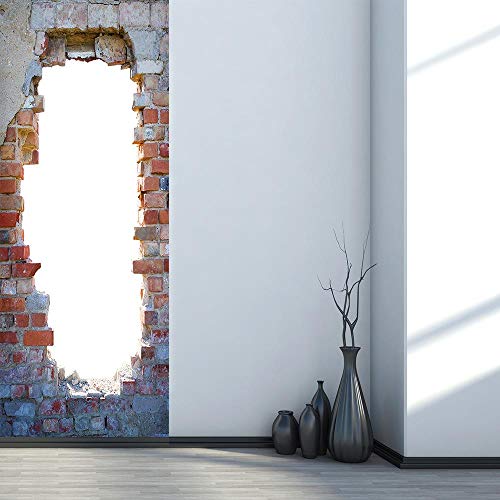 XXXCH 3D Türaufkleber 80X200CM gebrochene Mauer Türtapete selbstklebend TürPoster - Fototapete Türfolie Poster Tapete Meer Aufkleber DIY Selbstklebende Wandbild PVC Wasserdichte Tapete Cover