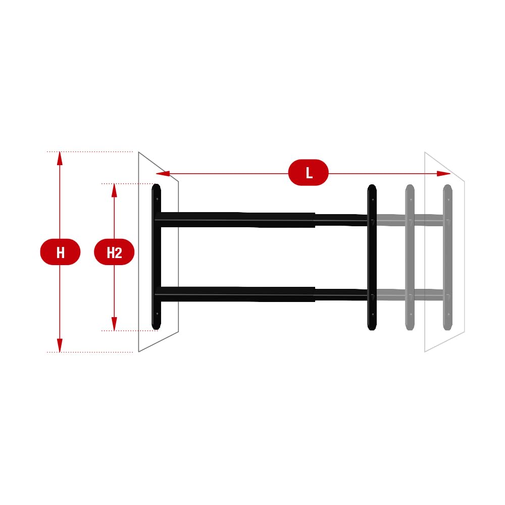 GRILLE DE DEFENSE EXTENSIBLE 2 barreaux 48 à 90cm noir
